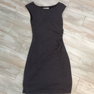 Loft Navy Polka Dot Dress